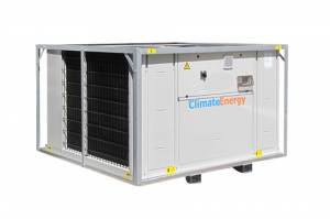 Agregat wody lodowej o mocy 90 kW, kompaktowe urządzenie do zastosowań w klimatyzacji budynków, chłodzeniu procesowym i chłodzeniu hal. Odpowiedni do większości zastosowań przemysłowych. 