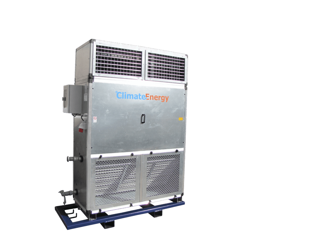 Mobile Kühlanlage von Climate Energy für industrielle Klimakontrolle und Energieeffizienz, ideal für Mietlösungen.