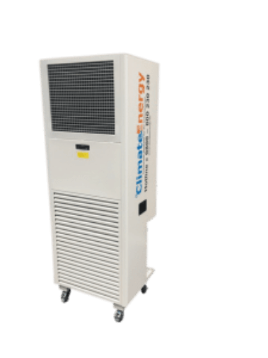 Mobiles 30 kW Lüftungsgerät CE-AHU-30 von Climate Energy – leistungsstark, flexibel und einfach zu transportieren