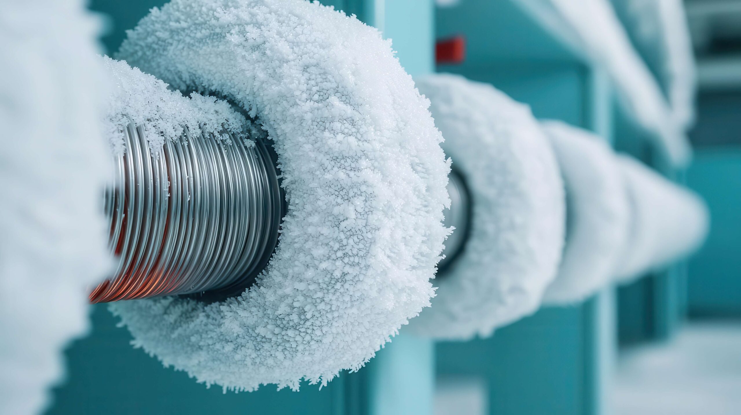 Stark vereiste Rohrleitungen in einer K&auml;lteanlage &ndash; Symbolbild f&uuml;r leistungsstarke Mietk&auml;lte von Climate Energy